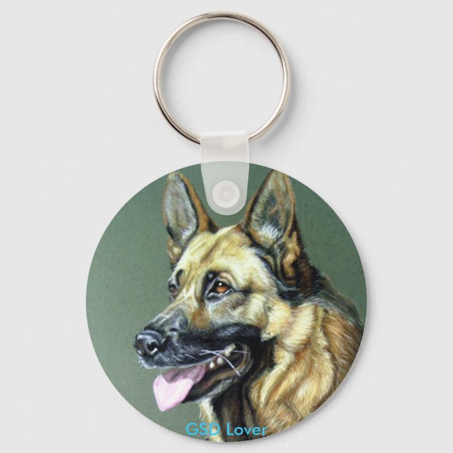german shepard Hund Nyckelring (Framsida)