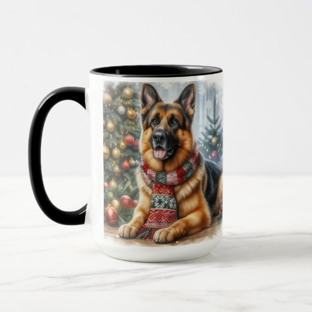 German shepard-julKaffe Mugg Kopp (Vänster)