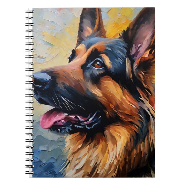 German shepard Oljemålning Anteckningsbok (Framsidan)