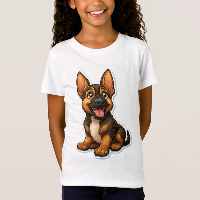 German shepard Puppy T Shirt (Framsida)