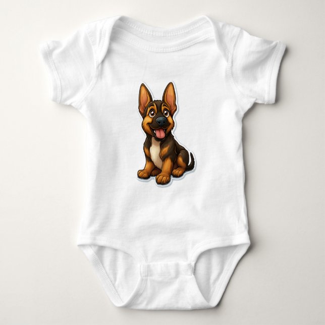 German shepard Puppy T Shirt (Framsida)