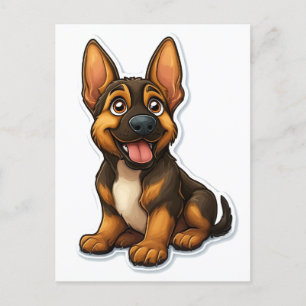 German shepard Puppy Vykort