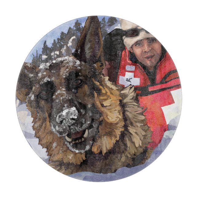 German shepard-sökning och -Rädding i Snö (Framsidan)