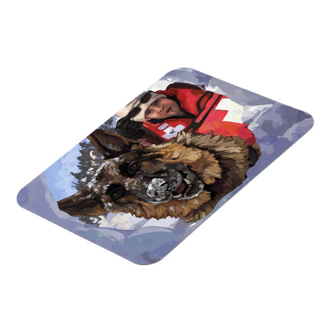 German shepard-sökning och -Rädding i Snö Magnet (Vänstra Sidan)