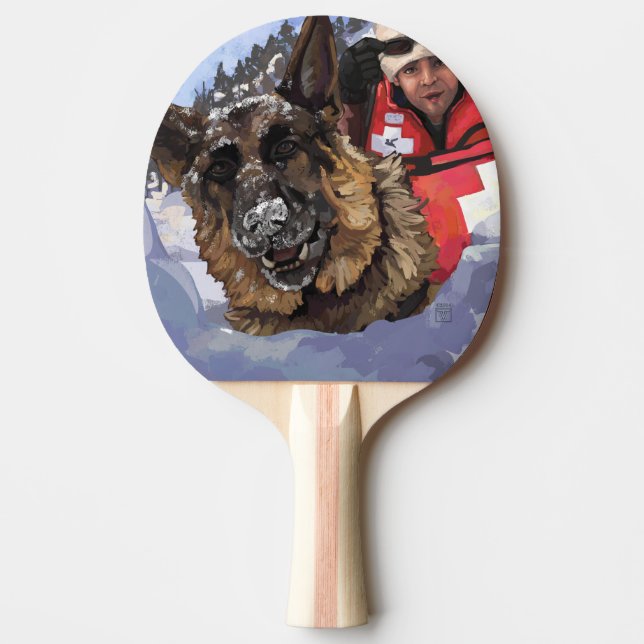 German shepard-sökning och -Rädding i Snö Pingisracket (Framsidan)