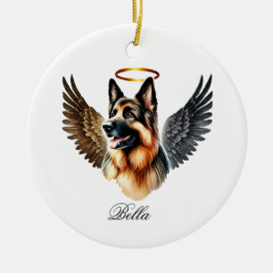 German shepard Tan & Black Memorial Julgransprydnad Keramik