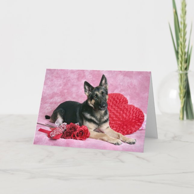 German shepardvalentinkort helgkort (Framsida)