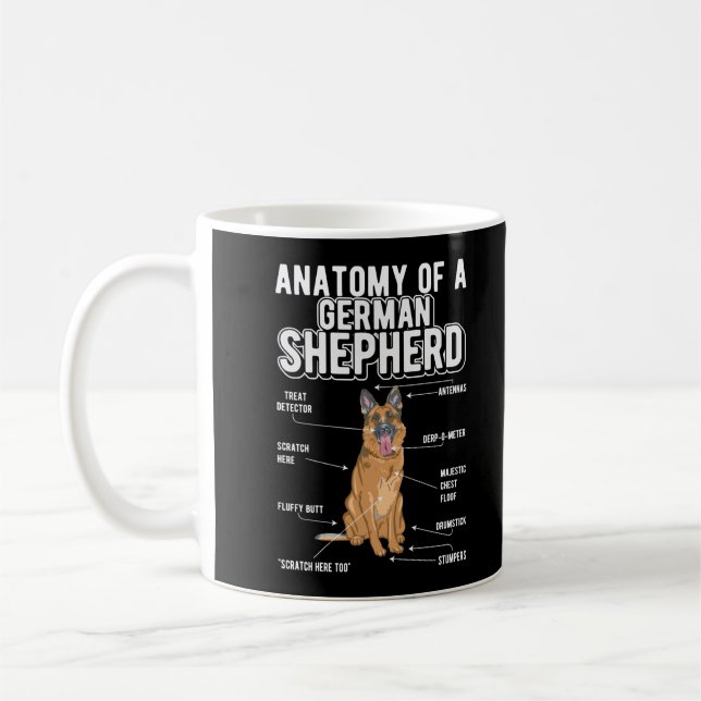 German Shepherd Anatomy Funny Dog Kaffemugg (Vänster)