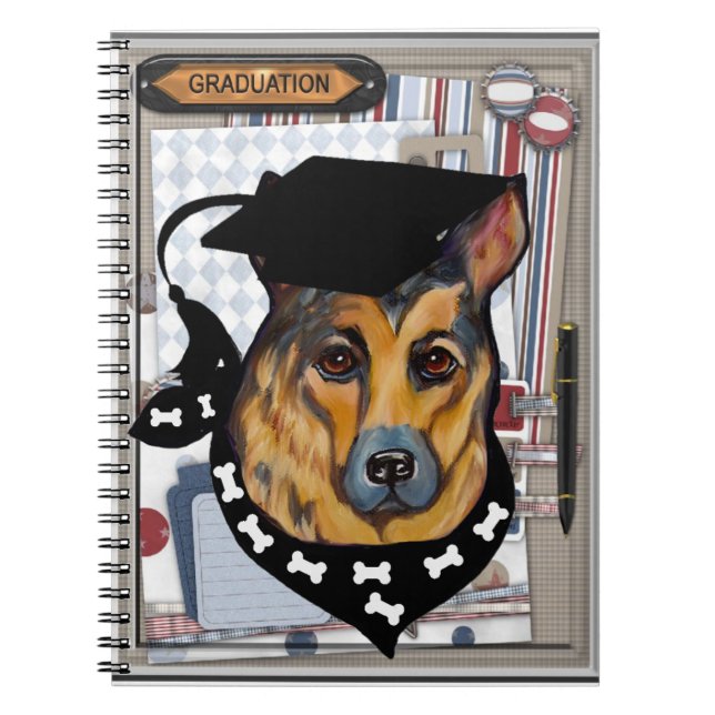 GERMAN SHEPHERD ANTECKNINGSBOK MED SPIRAL (Framsidan)