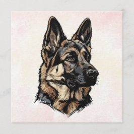 German Shepherd Art Inbjudningar