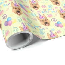 German Shepherd Birthday Gift Wrapping Paper 