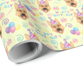 German Shepherd Birthday Gift Wrapping Paper Presentpapper