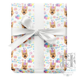 German Shepherd Birthday Gift Wrapping Paper  Presentpapper