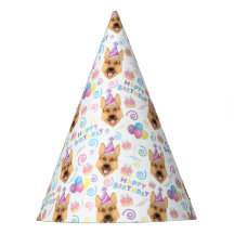 German Shepherd Birthday Party Hat White