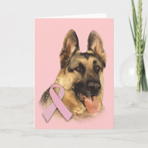German Shepherd Breast Cancer Greeting Card Kort