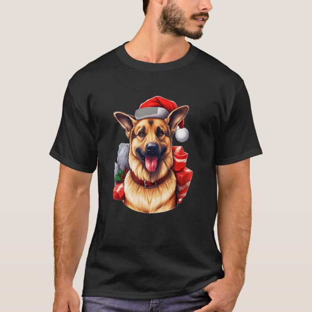 German Shepherd Christmas German Shepherd Owners T Shirt (Framsida)