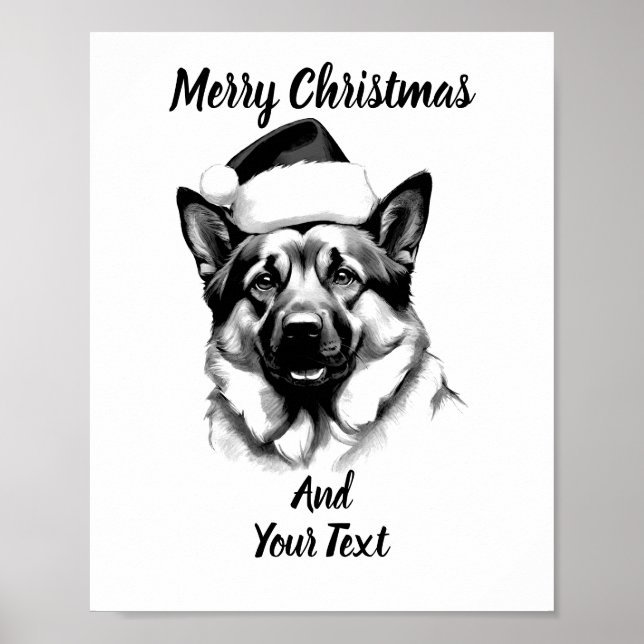 German Shepherd Christmas Poster Instant Download (Framsidan)