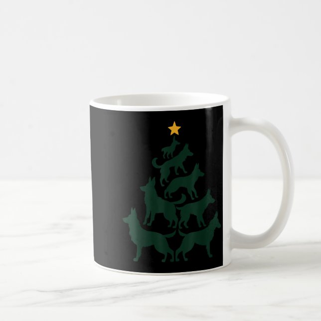German Shepherd Christmas Tree Funny Gsd Dog Mom D Kaffemugg (Höger)