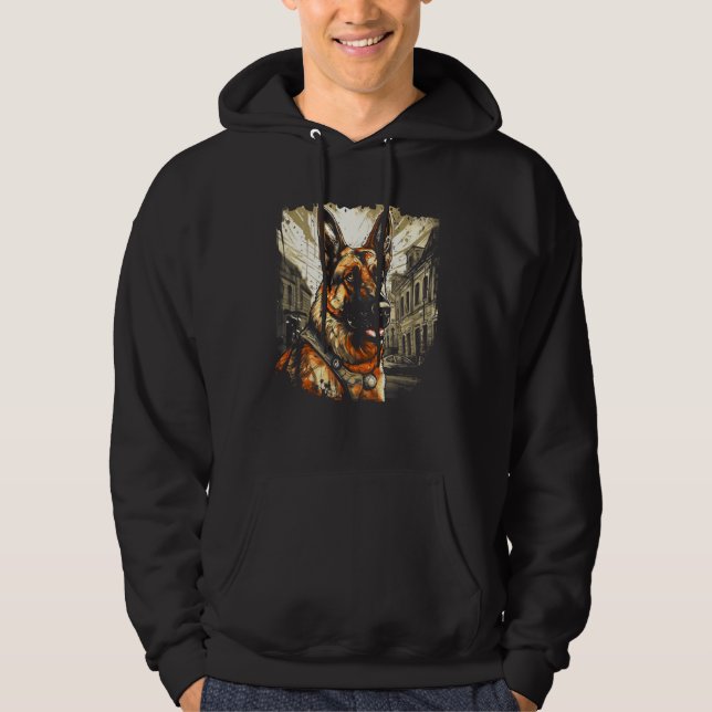 German Shepherd Classic  Design Hoodie (Framsida)