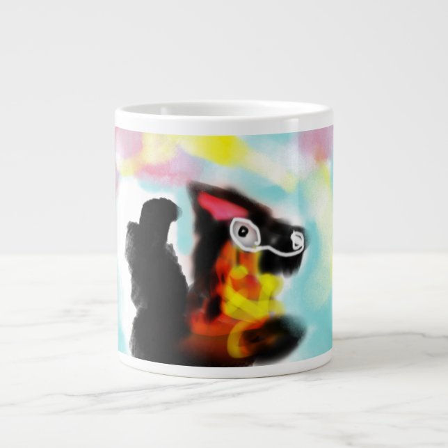 German Shepherd  colorful Jumbo Mugg (Framsidan)