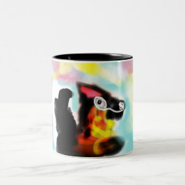German Shepherd  colorful Två-Tonad Mugg
