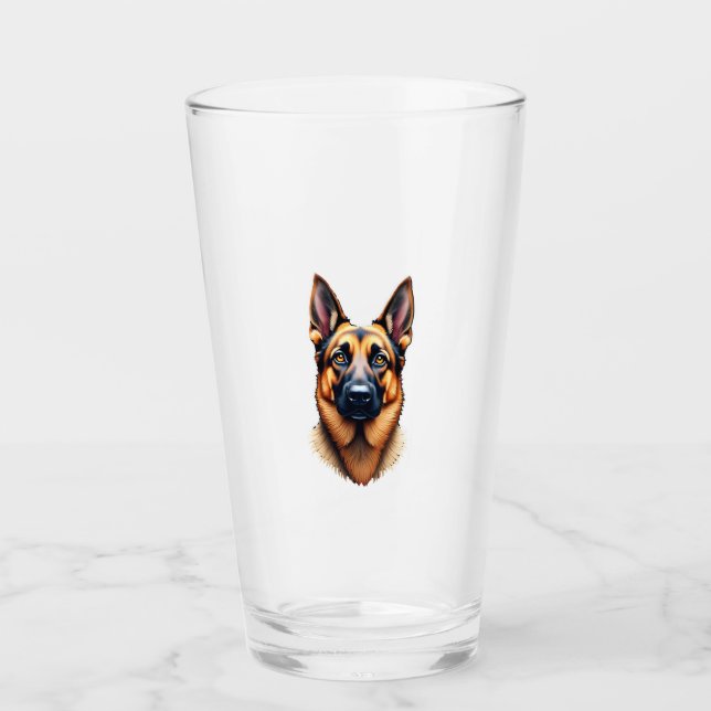 German Shepherd Cute Puppy Dog (4) Glaskopp (Framsida)