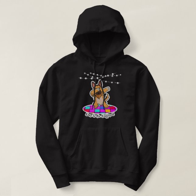 German Shepherd Dabbing Dare to be Different pet d Hoodie (Design framsida)