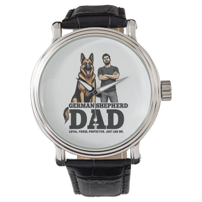 German Shepherd Dad – Loyal. Fierce. Protective. Armbandsur (Framsida)