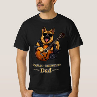 German Shepherd Dad Rock Star Guitar Dog Gift T Shirt