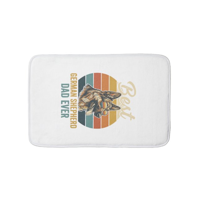 German Shepherd Dad Vintage Sunset Shirt Design Badrumsmatta (Framsidan)