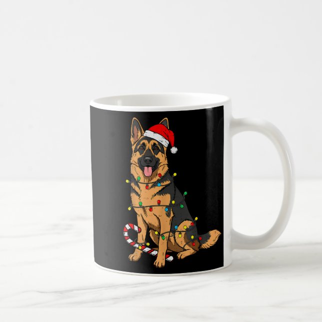 German Shepherd Dog Christmas Lights Xmas Pet Dog  Kaffemugg (Höger)