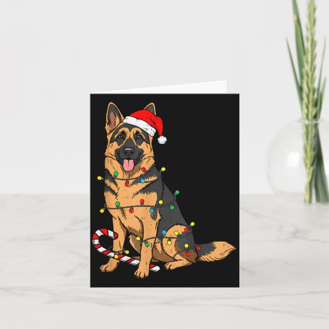 German Shepherd Dog Christmas Lights Xmas Pet Dog  Kort (Framsida)