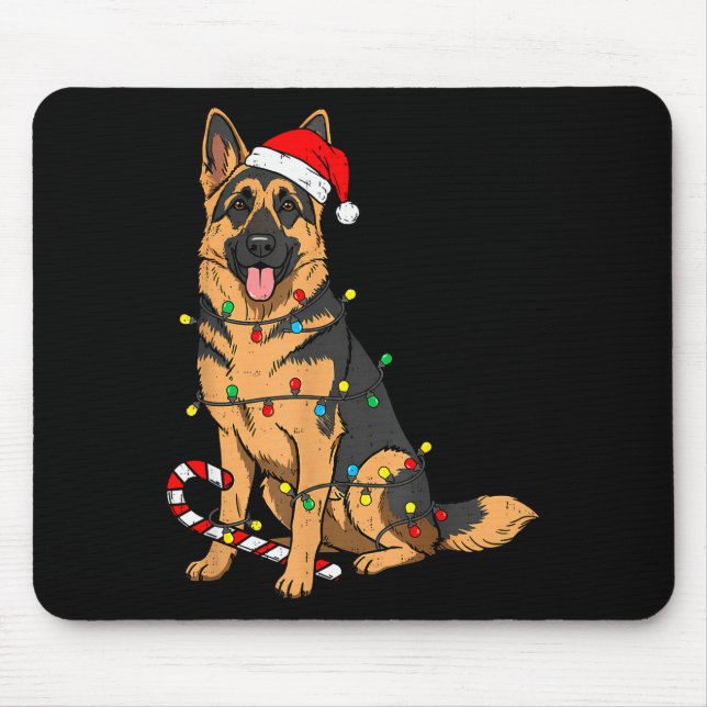 German Shepherd Dog Christmas Lights Xmas Pet Dog  Musmatta (Framsidan)