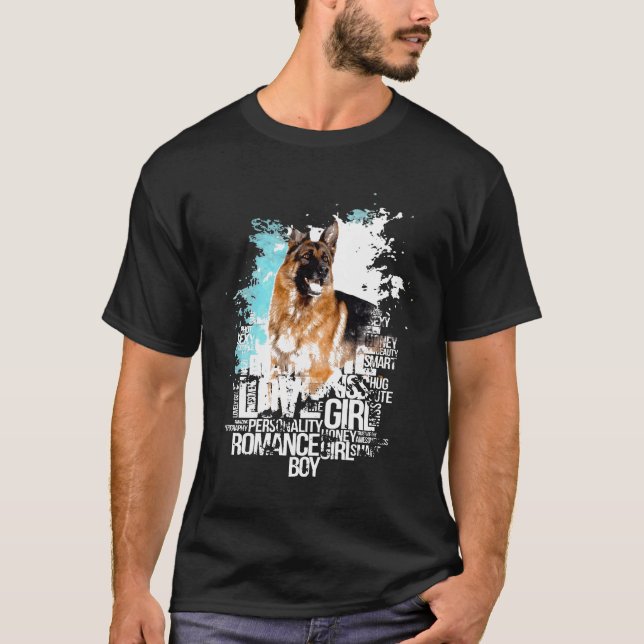 German Shepherd Dog Cool T Shirt (Framsida)