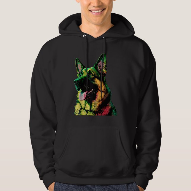 German Shepherd Dog Costume Outfit Mom Dad Raglan  Hoodie (Framsida)