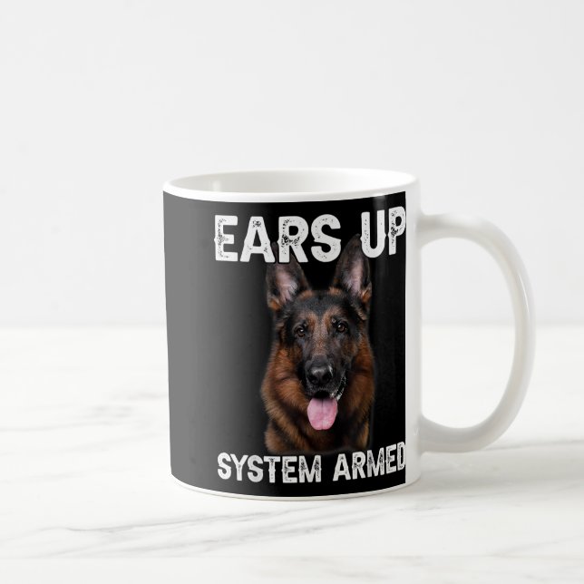 German Shepherd Dog Ears Up System Armed T Shirt  Kaffemugg (Höger)