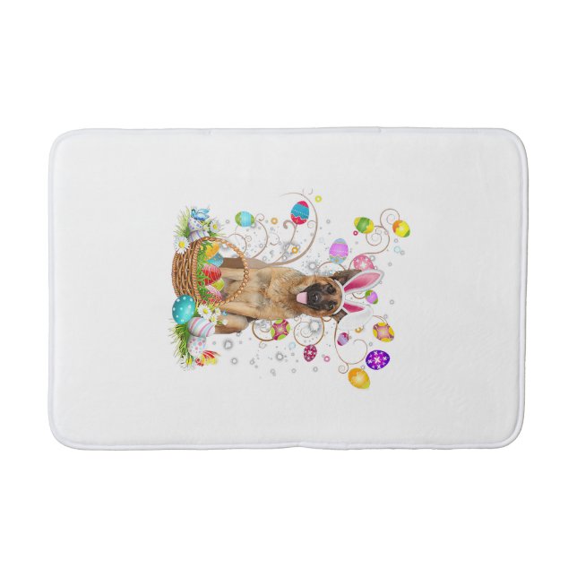 German Shepherd Dog Easter Egg Hunting Basket East Badrumsmatta (Framsidan)