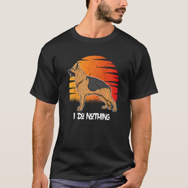 German Shepherd Dog Gsd Sunset 15 T Shirt (Framsida)