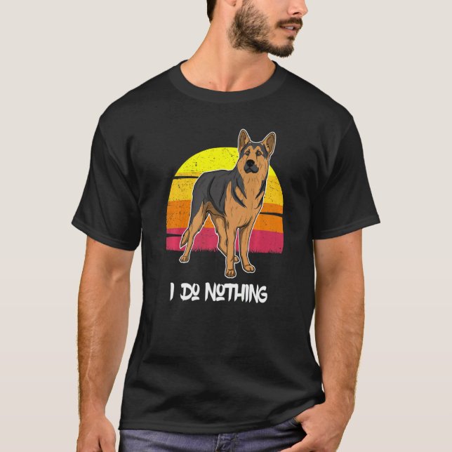 German Shepherd Dog Gsd Sunset 50 T Shirt (Framsida)