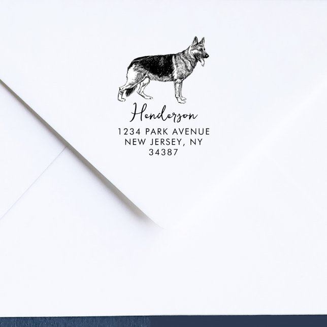 German Shepherd Dog Modern Return Address Stämpel (Skapare uppladdad)