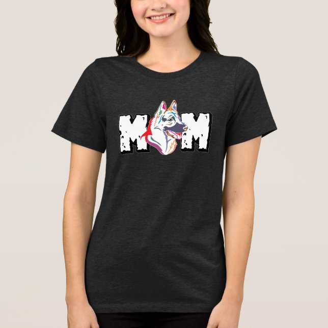 German Shepherd Dog Mom T Shirt (Framsida)
