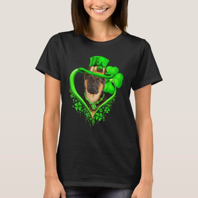 German Shepherd Dog St Patricks Day Lover Irish Sh T Shirt (Framsida)