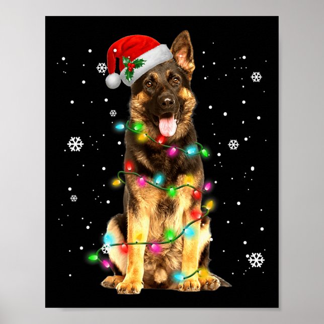 German Shepherd Dog Tree Christmas Xmas Dogs Gifts Poster (Framsidan)