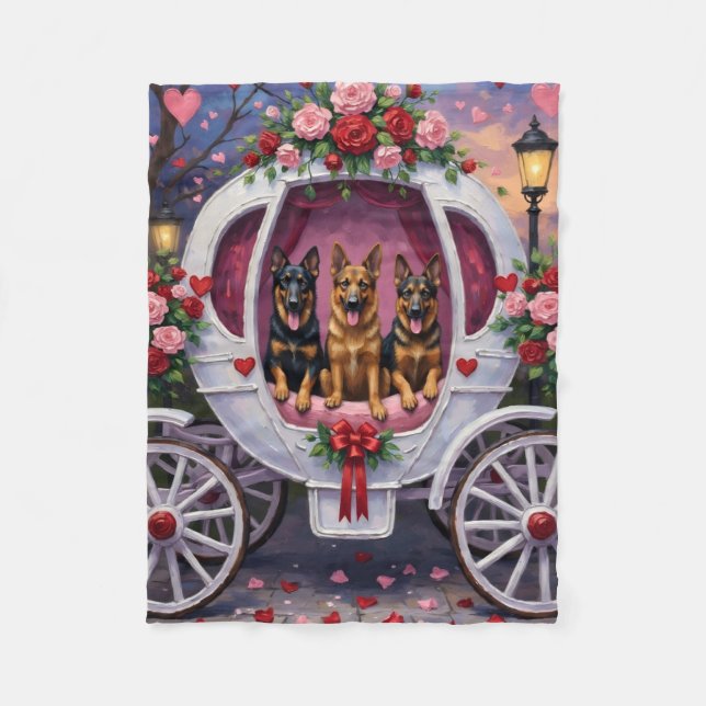 German Shepherd Dog Valentine's Day  Fleecefilt (Framsidan)