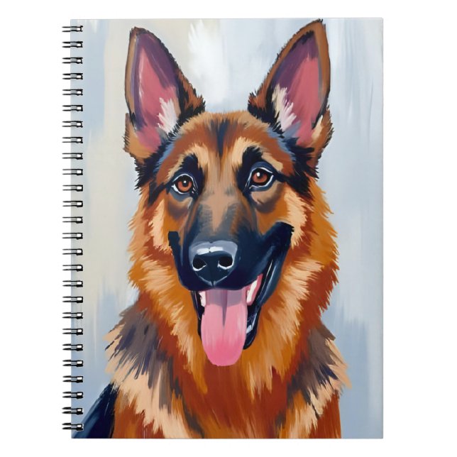 German Shepherd | Dog Watercolor Pet  Anteckningsbok (Framsidan)