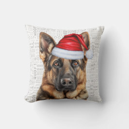German Shepherd Dog Watercolor Woof Christmas Kudde