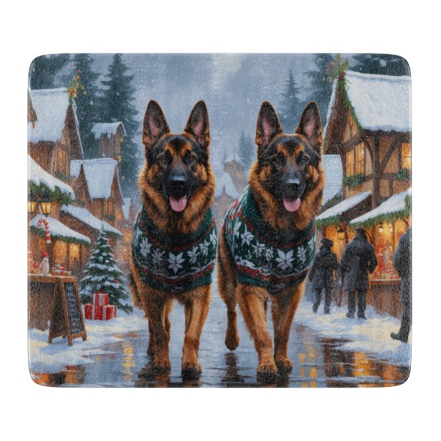 German Shepherd Dogs Christmas Snow Holiday (Framsidan)
