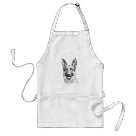 German Shepherd Drawing Portrait Apron | Dog Lover Förkläde