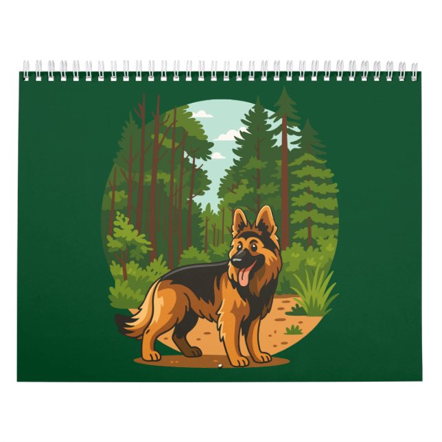 German Shepherd Forest Adventure Dog  Kalender (Omslag)