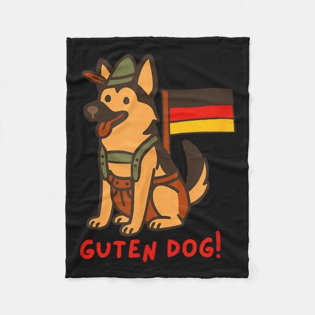 German Shepherd Funny Beer Festival Guten Dog  Fleecefilt (Framsidan)
